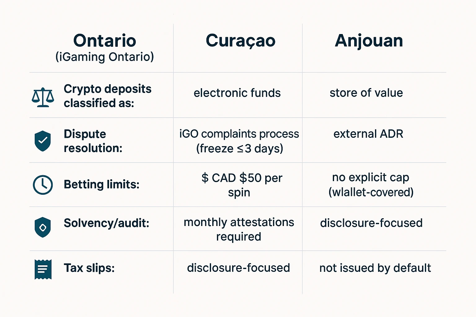License rules comparison
